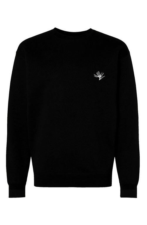 Bird of Paradise - Embroidered Sweatshirt - BLK/WH